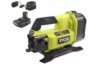 RYOBI ONE+ HP 18V 1/4 hp Cordless Battery Powered Transfer Pump with 2.0 Ah Battery and Charger