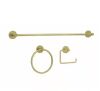 MSI 3-Piece Gold Brushed Bath Hardware Set with 24 in. Towel Bar, Toilet Paper Holder and Towel Ring