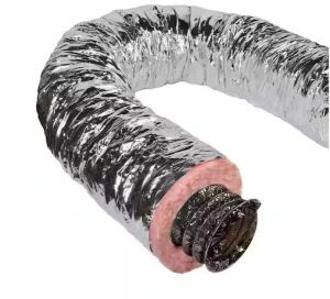 Master Flow 5 in. x 25 ft. Insulated Flexible Duct R6 Silver Jacket