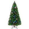 6' Pre-Lit Fiber Optic Pine Christmas Tree w/ Multicolor & LED Lights