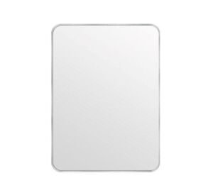 22 in. W x 30 in. H Silver Vanity Rectangle Wall Mirror Aluminum Alloy Frame 