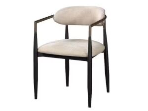 Acme Furniture Jaramillo Beige Fabric & Black Finish Side Chair, Set of 2