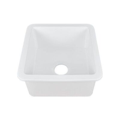 DEERVALLEY Haven White Undermount Fireclay Square 18 in. L x 9 in. D Single Bowl Kitchen Sink 