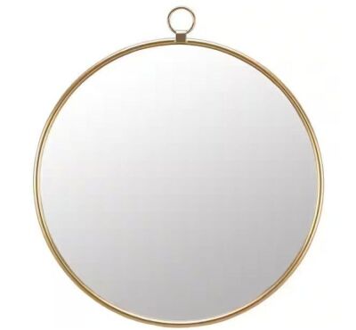 FirsTime & Co. Medium Round Gold Modern Mirror, 36 in. H x 1 in. W