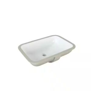 Glacier Bay 22 in. Ceramic Rectangular Undermount Bathroom Sink in White with Overflow Drain