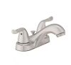 Glacier Bay Constructor 4 in. Centerset Double Handle Low-Arc Bathroom Faucet in Brushed Nickel