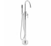 AKDY 1-Handle Freestanding Floor Mount Roman Tub Faucet Bathtub Filler with Hand Shower in Chrome