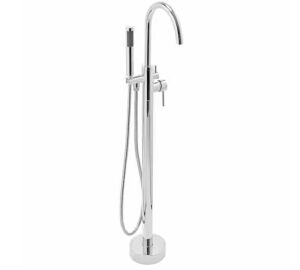 AKDY 1-Handle Freestanding Floor Mount Roman Tub Faucet Bathtub Filler with Hand Shower in Chrome