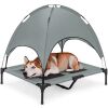 36in Outdoor Raised Cooling Pet Dog Bed w/ Canopy, Travel Bag