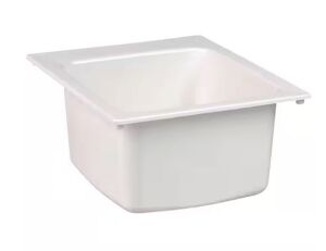 MUSTEE 17 in. x 20 in. Fiberglass Self-Rimming Utility Sink in White