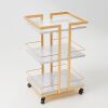 OmySalon Esthetician Trolley Cart w/Wheels & 3 Wood Shelves