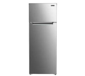 Magic Chef 7.3 cu. ft. 2-Door Mini Fridge in Platinum Steel with Freezer