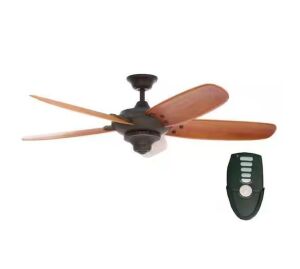 Home Decorators Collection Altura 56 in. Indoor Oil-Rubbed Bronze Ceiling Fan with Downrod, Remote and Reversible Motor; Light Kit Adaptable