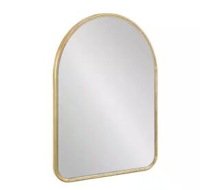 Kate and Laurel Caskill 24 in. x 18 in. MidCentury Arch Gold Framed Decorative Wall Mirror