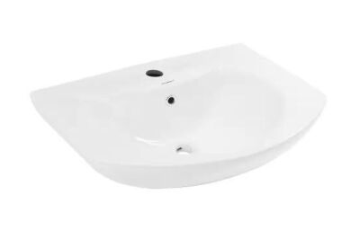 Swiss Madison Modern White Ceramic Rectangular Chateau Pedestal Bathroom Vessel Sink with Round Single Faucet Hole