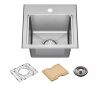 Delta Emery 15 in. Drop-In/Undermount Single Bowl 18 Gauge Stainless Steel Kitchen Workstation Sink with Accessories