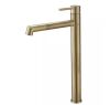 BWE Single Hole Single Handle Bathroom Vessel Sink Faucet With Supply Hose in Brushed Gold