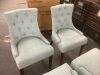 StyleWell Bakerford Aloe Blue Upholstered Dining Chair with Tufted Back, Set of 4 - 1 Chair Has Small Stain & Short Leg  - 4