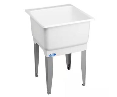 MUSTEE Utilatub 20 Gallon 23 in. x 25 in. Freestanding Laundry/Utility Sink in white