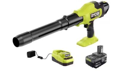 RYOBI ONE+ HP 18V Brushless Cordless 220 CFM 140 MPH Compact Blower with 4.0 Ah Battery & Charger