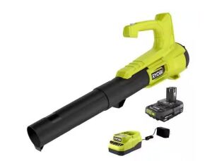 RYOBI ONE+ 18V 90 MPH 250 CFM Cordless Battery Leaf Blower/Sweeper with 2.0 Ah Battery and Charger