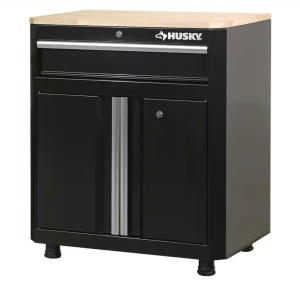 Husky 24-Gauge Steel 1-Drawer 2-Door Garage Base Cabinet, 28 in. W x 32.8 in. H x 18.3 in. D