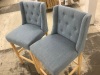 Set of 2 Upholstered Bar Stool Chairs - Missing 1 Screw  - 2