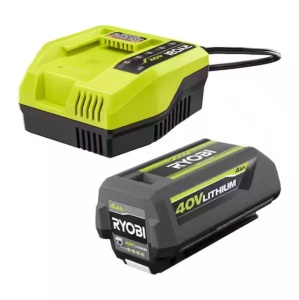 RYOBI 40V Lithium-Ion 4.0 Ah Battery and Fast Charger Kit