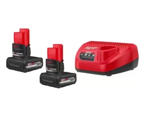 Milwaukee M12 12V Lithium-Ion XC High Output 5.0 Ah Battery Pack Starter Kit with Charger