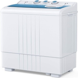 ROVSUN 21LBS 400W 110V Portable Twin Tub Washing Machine Blue 