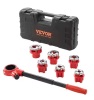 VEVOR Ratchet Pipe Threader Kit 1/4in. NPT-1-1/4in. NPT Manual Ratcheting Pipe Threader Portable Tool Set with 6PCS NPT Dies