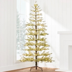 Pre-Lit Sparse Flocked Christmas Tree w/ 2-in-1 LEDs, Cordless Connection 7.5ft