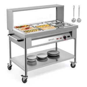 ROVSUN 72 QT 1500W 110V 9-Pan Electric Steam Table Food Warmer with Shelf