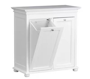 Hampton Harbor 26 in. Double Tilt-Out Hamper in White