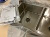 Glacier Bay Tight Radius 36 in. Undermount 50/50 Double Bowl 18 Gauge Stainless Steel Kitchen Sink with Accessories - 3
