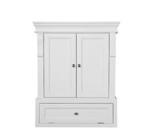 Home Decorators Collection Naples 26.5 in. W x 8 in. D x 32.8 in. H Bathroom Storage Wall Cabinet in White