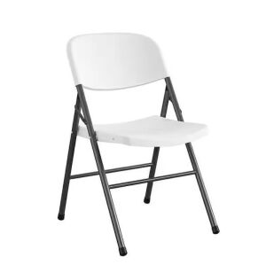 Cosco Commercial Plastic, Indoor/Outdoor Folding Chair, White Speckle, 4-Pack