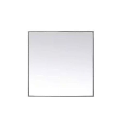 Timeless Home 30 in. W x 30 in. H x Modern Metal Framed Square Silver Mirror