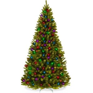 6' Pre-Lit Artificial Spruce Christmas Tree w/ Multicolored LED Lights