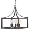 Hampton Bay Boswell Quarter 20 in. 5-Light Distressed Black Farmhouse Pendant 