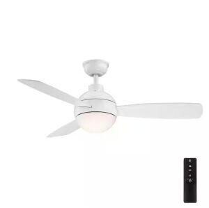 Home Decorators Collection Alisio 44 in. LED White Ceiling Fan with Light and Remote Control