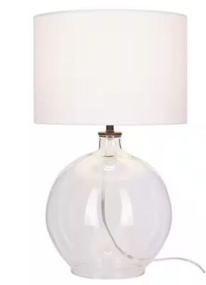 Hampton Bay Windmere 21.5 in Clear Glass Table Lamp