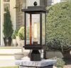 LNC Modern 1-Light Matte Black Hardwired Outdoor Weather Resistant Post Light with Clear Glass Shade