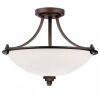 Millennium Lighting 3-Light Rubbed Bronze Semi Flush Mount with Etched White Glass