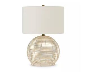 Meyer&Cross Bryn 21.5 in. Brown Rattan Table Lamp