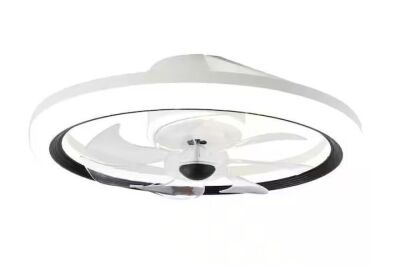 Bella Depot 20 in. LED Indoor White Low Profile 6-Speed Ceiling Fan DC Motor Flush Mount Lighting with Dimmable Light and Remote