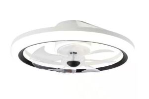 Bella Depot 20 in. LED Indoor White Low Profile 6-Speed Ceiling Fan DC Motor Flush Mount Lighting with Dimmable Light and Remote