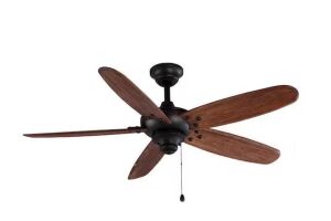 Home Decorators Collection Altura 48 in. Indoor/Outdoor Matte Black Ceiling Fan with Downrod and Reversible Motor; Light Kit Adaptable