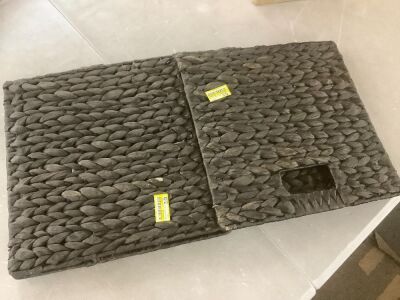 Set of 5 Collapsible Hyacinth Storage Baskets w/ Inserts - 12x12in