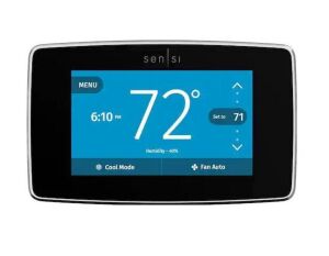 Emerson Sensi Touch 7-day Programmable Wi-Fi Smart Thermostat with Touchscreen Color Display, C-wire Required - Black